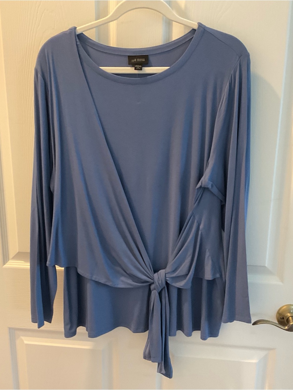 J. Jill Soft Blue Long-Sleeve Tie-Front Top